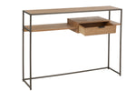 Console 1 Drawer Wood/Metal Natural