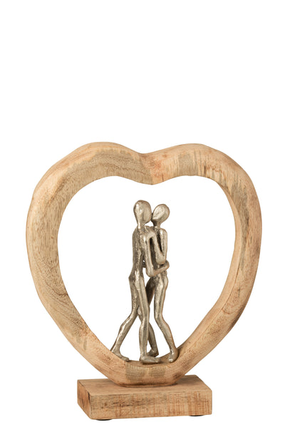 Figure Couple Mango-wood/Aluminium Natural/White