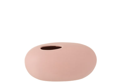Vase Oval Ceramic Mat Pastel Pink Large