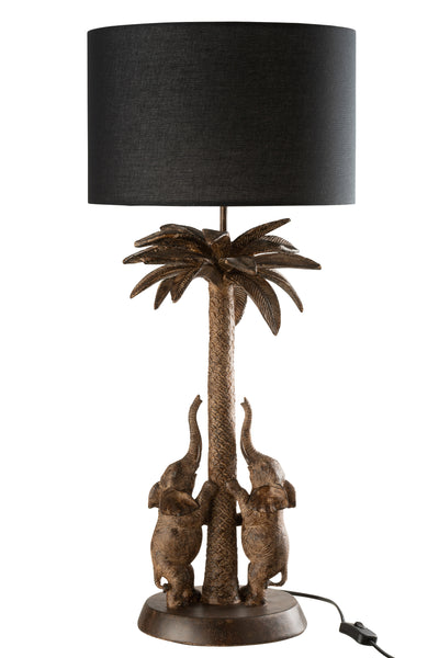 Lamp Palm tree Elephant Poly Brown