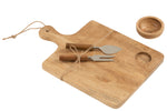 Cheeseboard+knife+bowl Mango wood Natural - (15829)