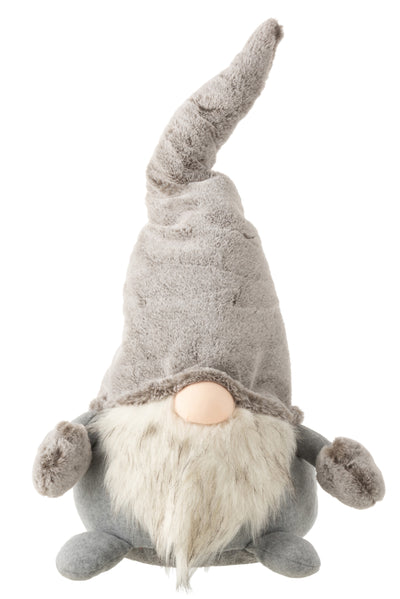 Father Christmas Standing Plush Grey/White Large