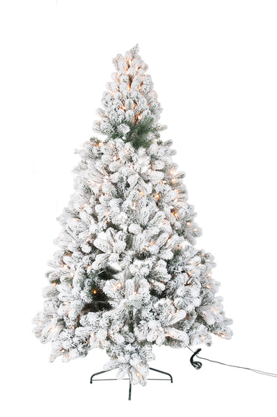 Christmas tree+LED lights Snowy plastic Green/White 
