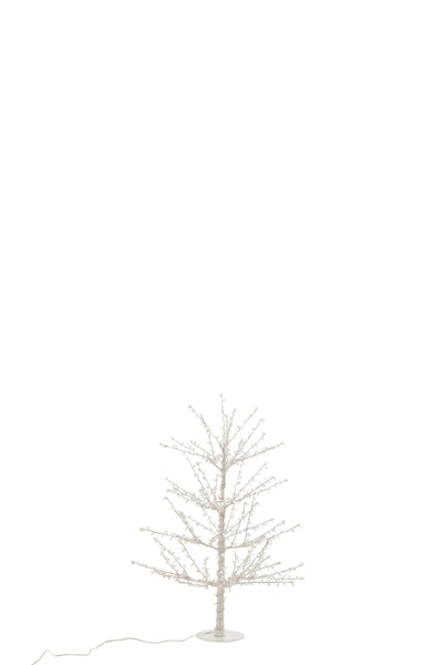 Tree Bare+Led+Pearl Metal White Small