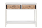 Console + 2 Baskets Wood White